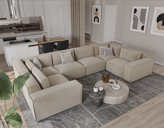 Marylebone sofa beige sofa u shape couch luxury design