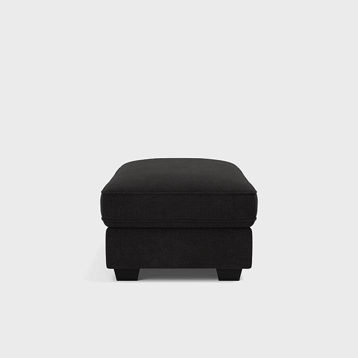 Bloomsbury Footstool - Black Top - Sofa Lane