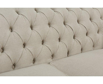 Chester buttoned Sofa Range in Linen Ivory - Sofa Lane