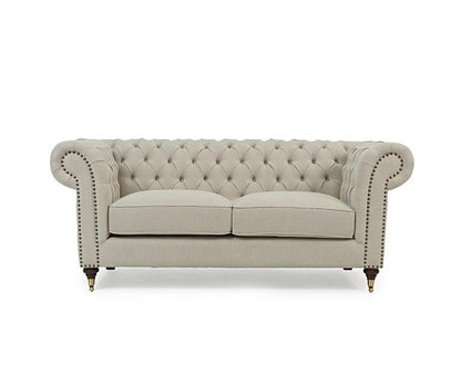 Chester buttoned Sofa Range in Linen Ivory - Sofa Lane