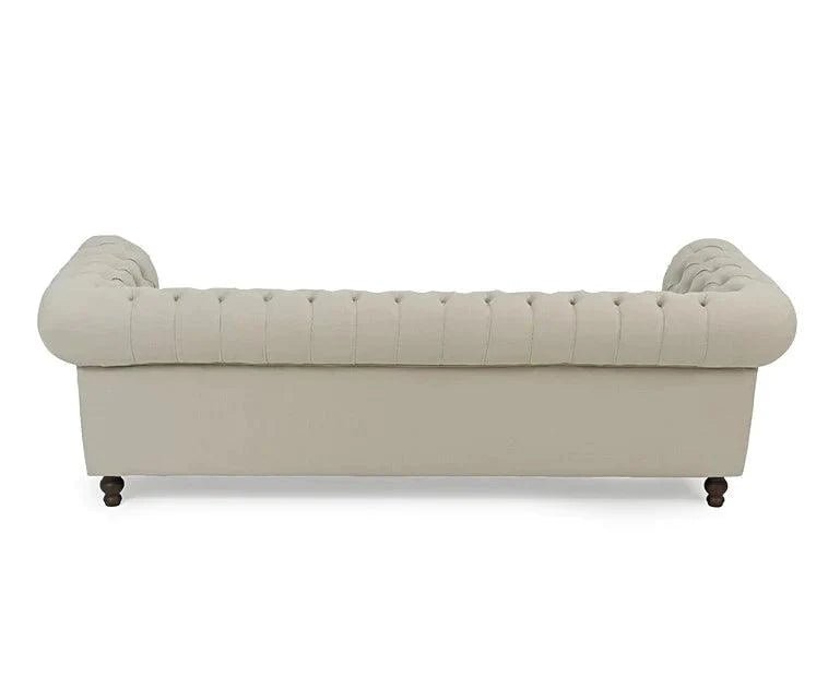 Chester buttoned Sofa Range in Linen Ivory - Sofa Lane