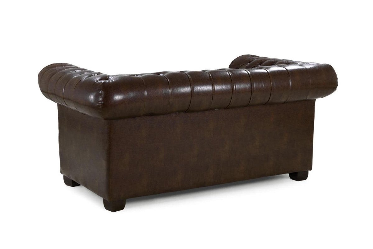 Chesterfield Leather 2 Seater - Antique Brown - Sofa Lane