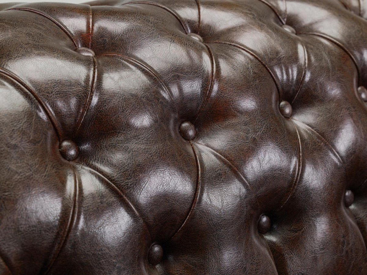 Chesterfield Leather 2 Seater - Antique Brown - Sofa Lane