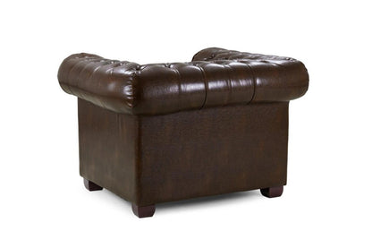 Chesterfield Leather Armchair - Antique Brown - Sofa Lane