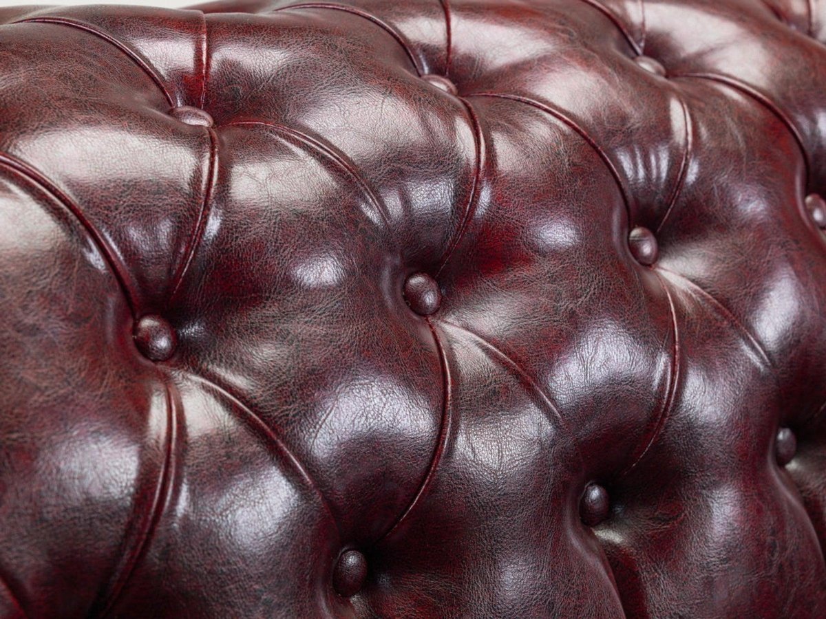 Chesterfield Leather Sofa Set - Oxblood - Sofa Lane